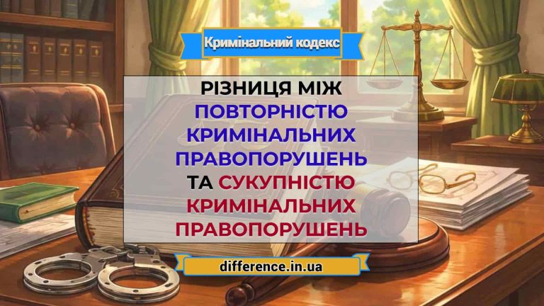 Різниця між повторністю кримінальних правопорушень і сукупністю кримінальних правопорушень