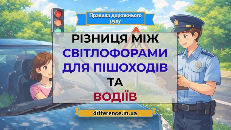 Різниця між світлофорами для пішоходів та водіїв