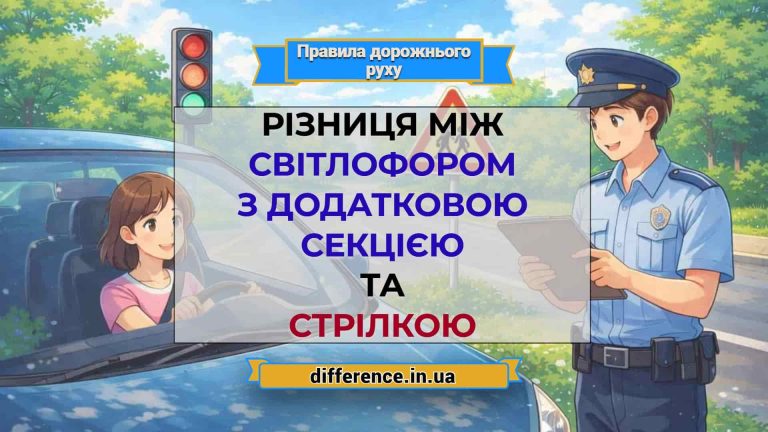 Різниця між світлофором з додатковою секцією та стрілкою