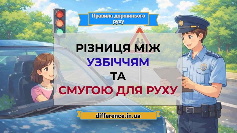 Різниця між узбіччям та смугою для руху