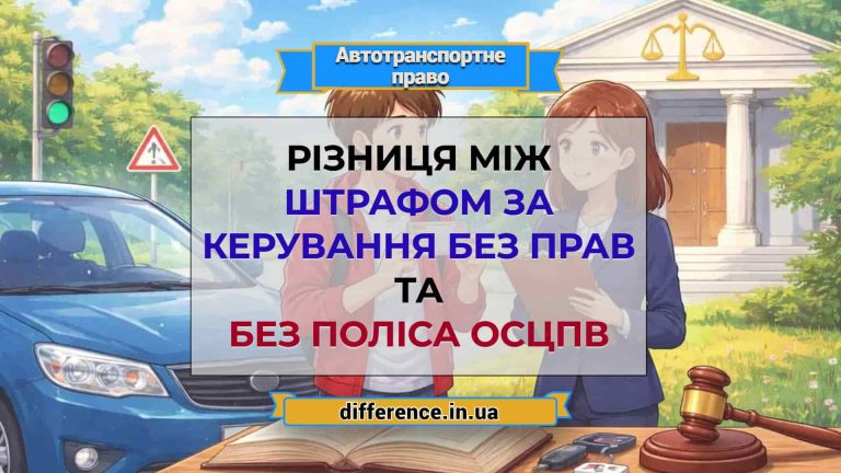 Різниця між штрафом за керування без прав та без поліса ОСЦПВ