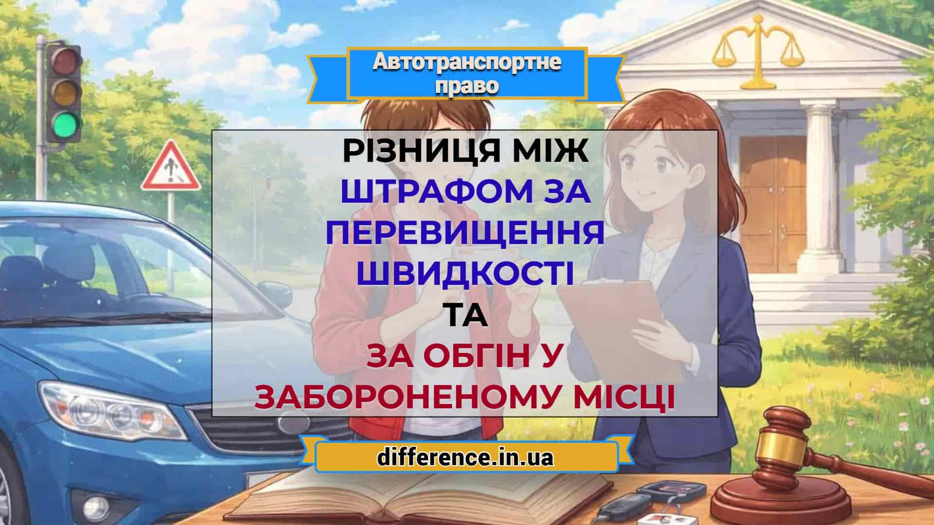 Різниця між штрафом за перевищення швидкості та за обгін у забороненому місці