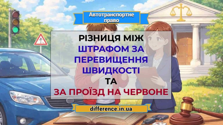 Різниця між штрафом за перевищення швидкості та за проїзд на червоне