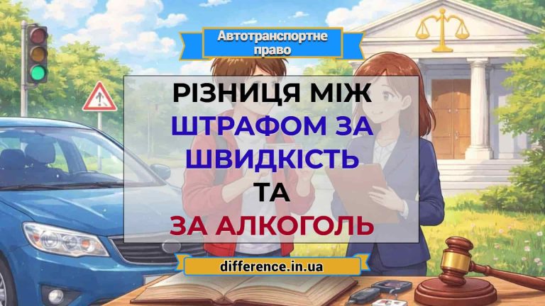 Різниця між штрафом за швидкість та за алкоголь