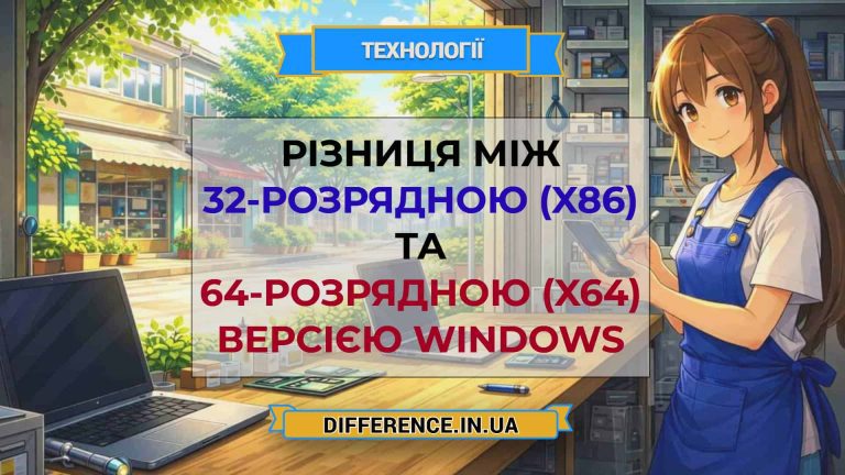 Різниця між 32-розрядною (x86) та 64-розрядною (x64) версією Windows