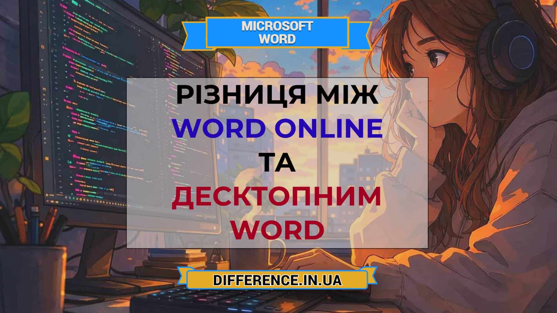 Різниця між Word Online та десктопним Word