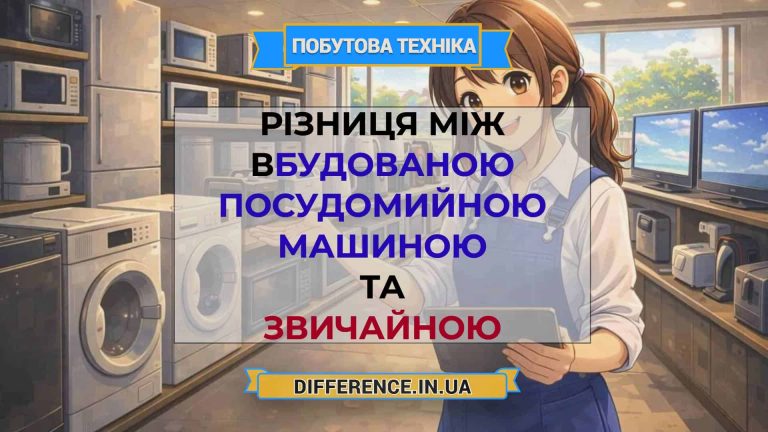 Різниця між вбудованою посудомийною машиною та звичайною