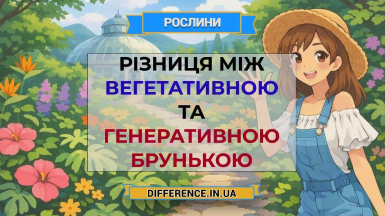 Різниця між вегетативною та генеративною брунькою