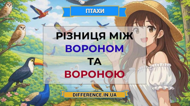 Різниця між вороном та вороною