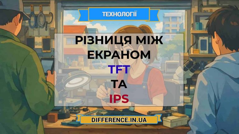 Різниця між екраном TFT та IPS