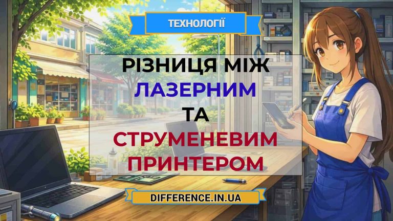 Різниця між лазерним та струменевим принтером