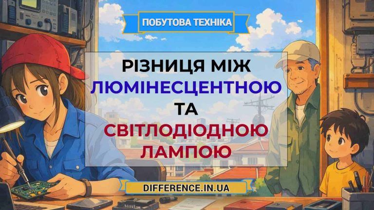 Різниця між люмінесцентною та світлодіодною лампою