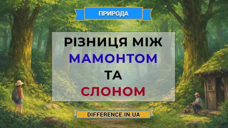 Різниця між мамонтом та слоном
