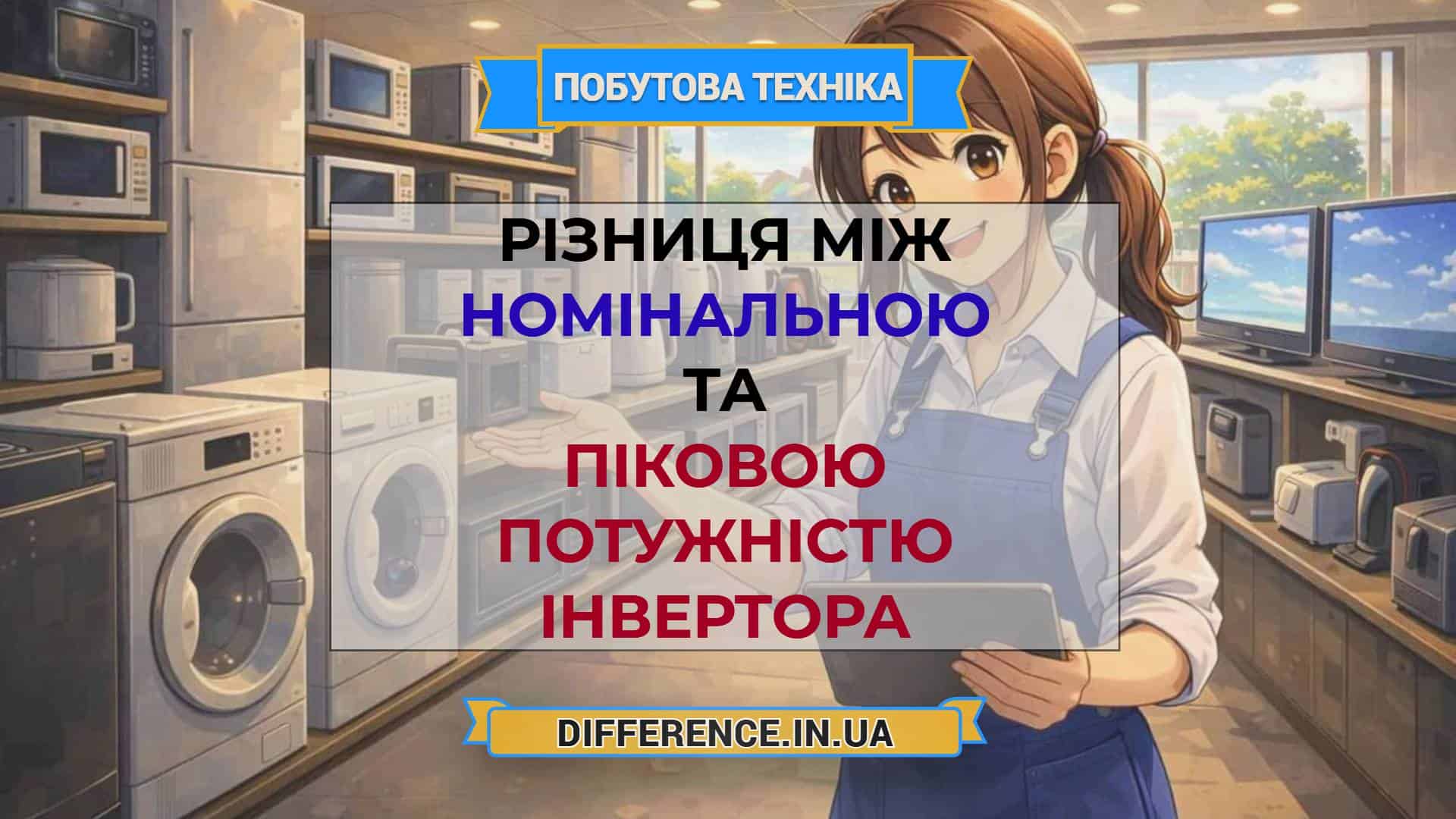 Різниця між номінальною та піковою потужністю інвертора