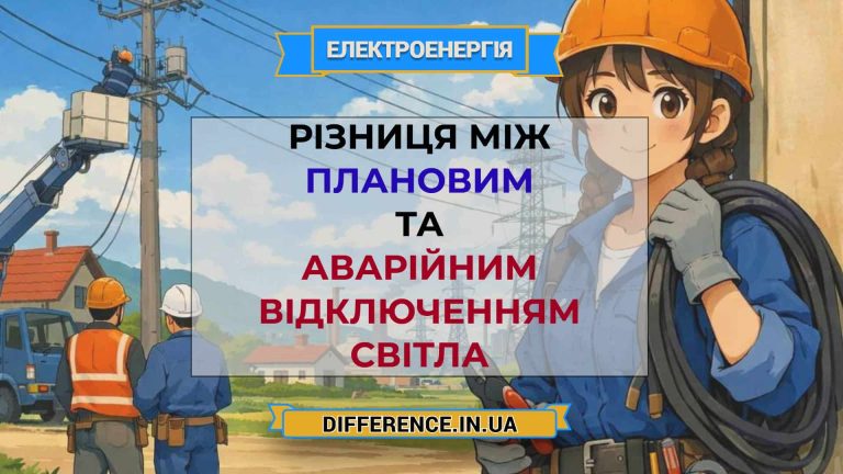 Різниця між плановим та аварійним відключенням світла