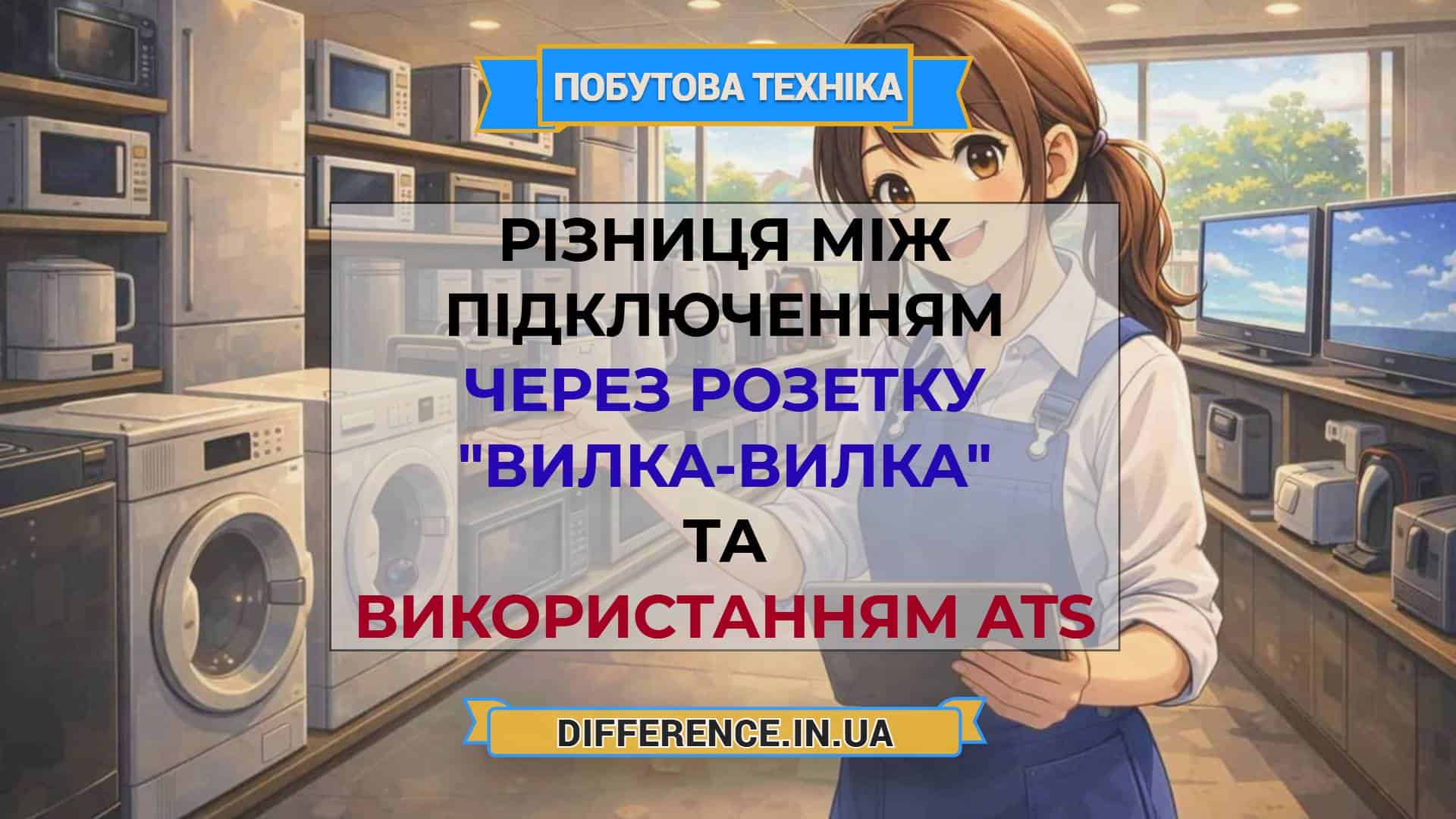 Різниця між підключенням через розетку _вилка-вилка_ та використанням ATS