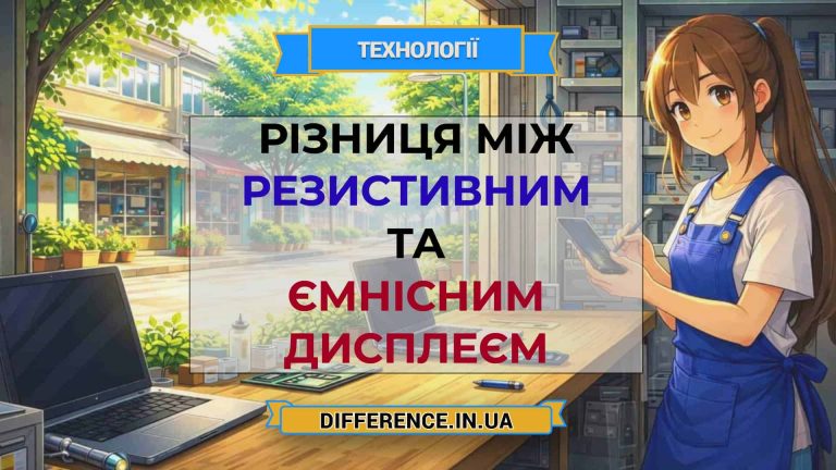 Різниця між резистивним та ємнісним дисплеєм