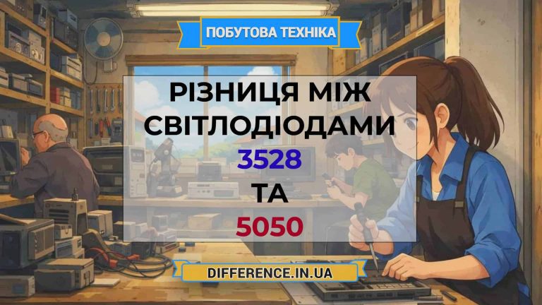 Різниця між світлодіодами 3528 та 5050