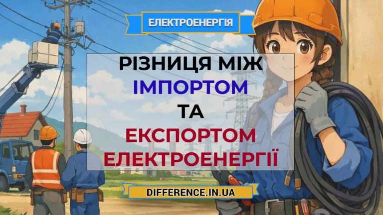 Різниця між імпортом та експортом електроенергії