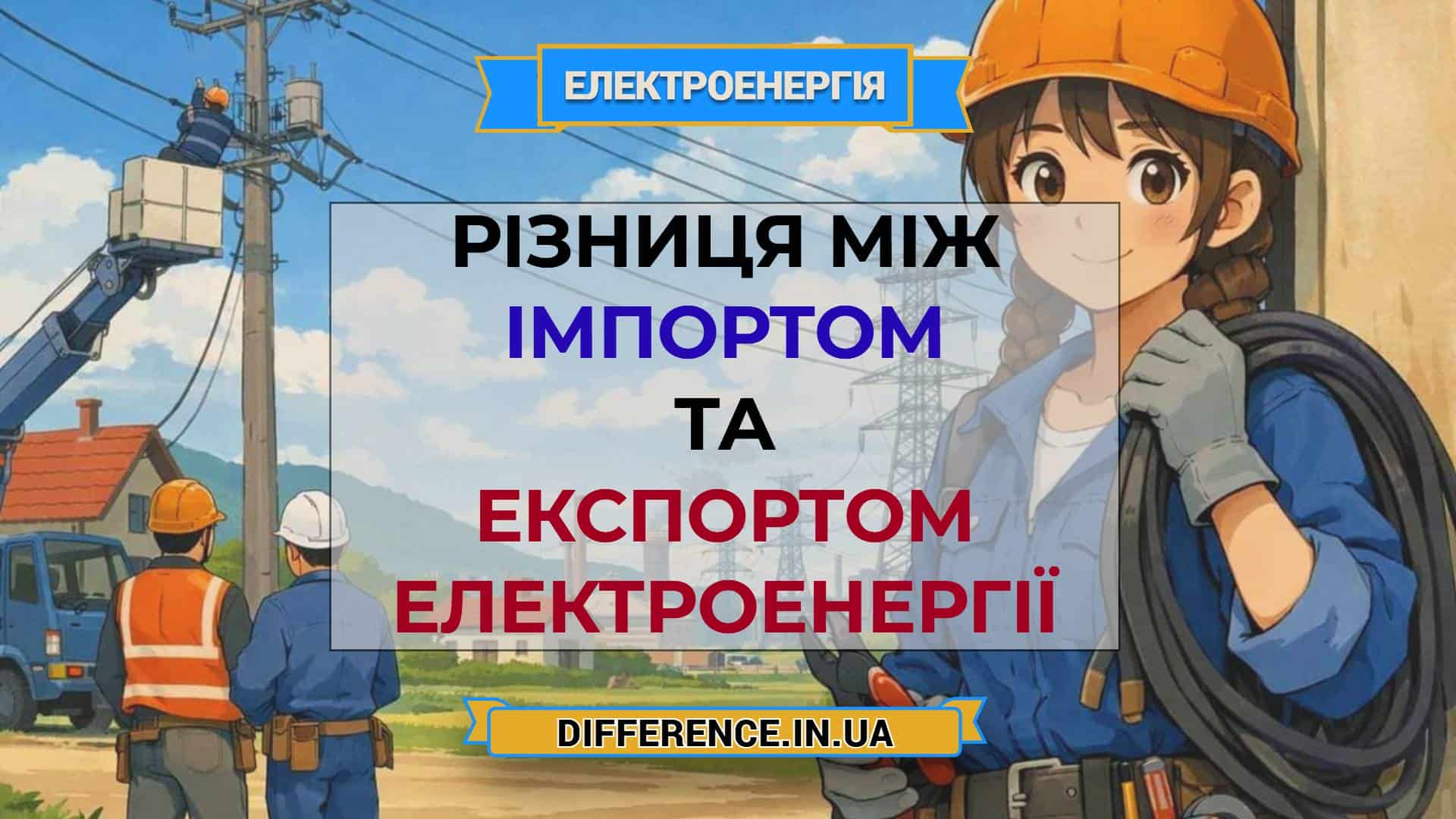 Різниця між імпортом та експортом електроенергії