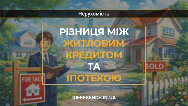Різниця між житловим кредитом та іпотекою