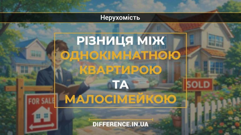 Різниця між однокімнатною квартирою та малосімейкою