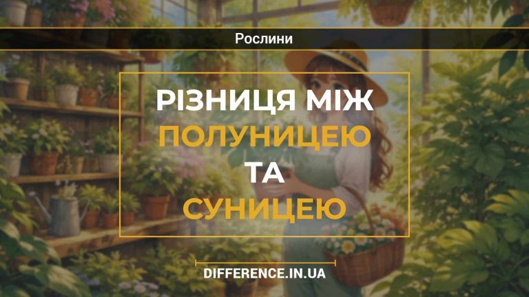 Різниця між полуницею та суницею
