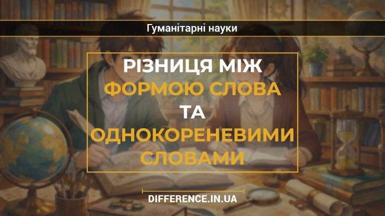 Різниця між формою слова та однокореневими словами