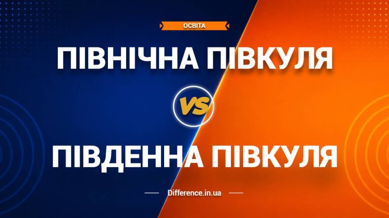 Різниця між Північною та Південною півкулями