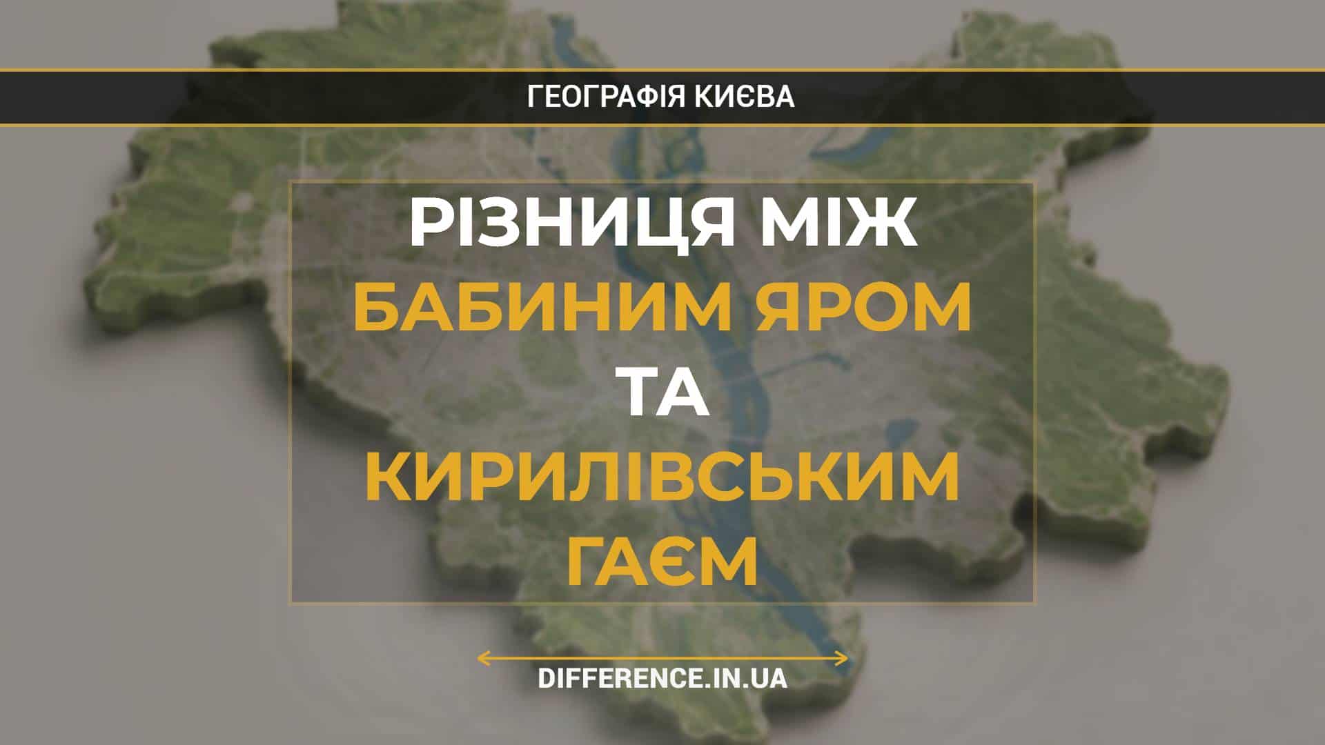 Різниця між Бабиним Яром та Кирилівським Гаєм