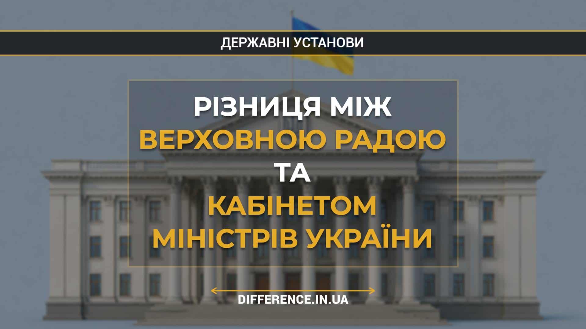 Різниця між Верховною Радою та Кабінетом Міністрів України
