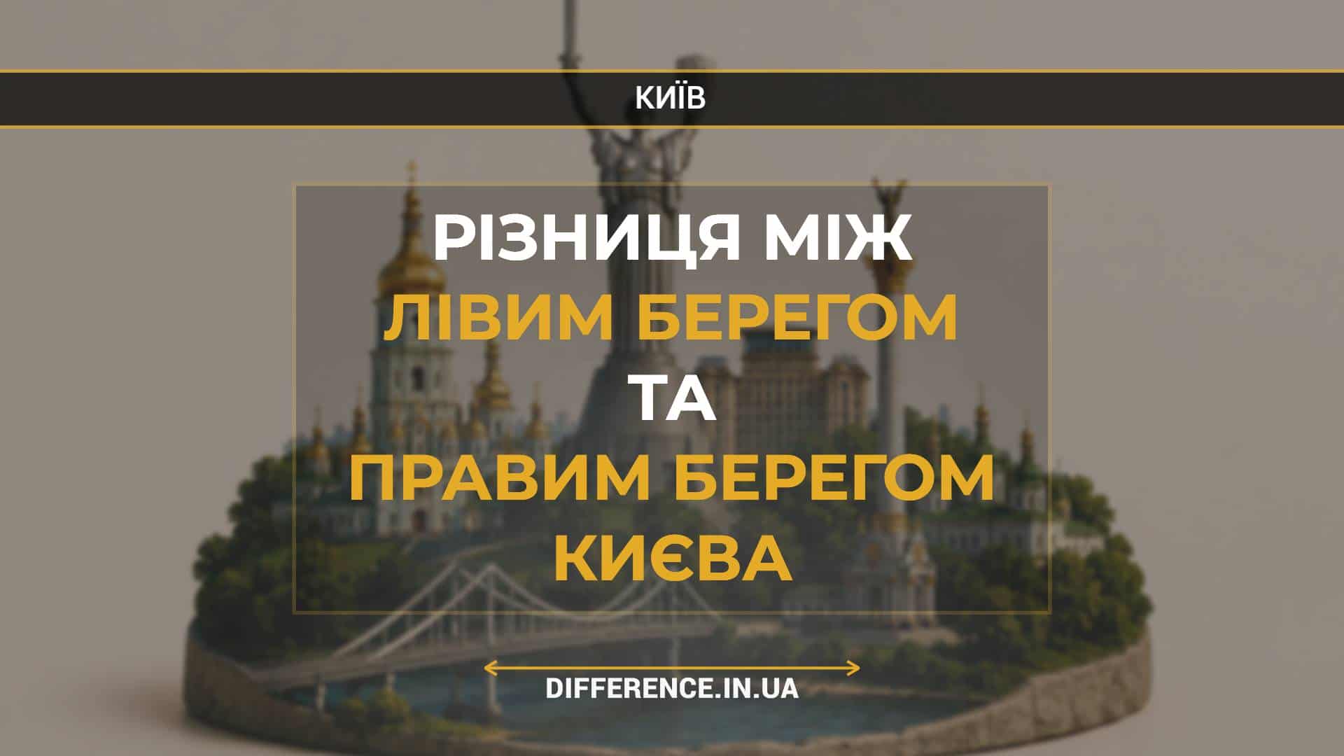 Різниця між Лівим Берегом та Правим Берегом Києва