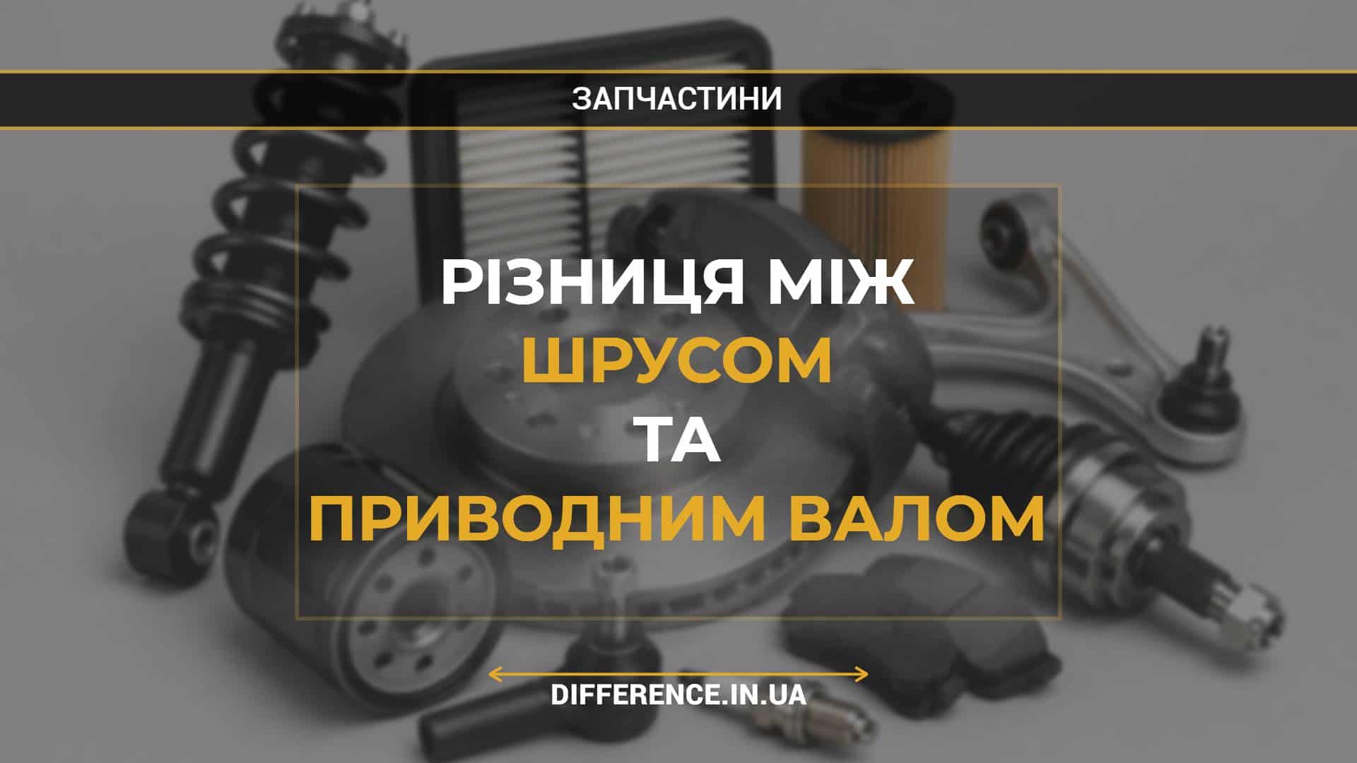 Різниця між ШРУСом та приводним валом