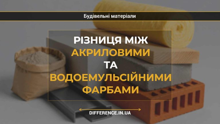Різниця між акриловими та водоемульсійними фарбами