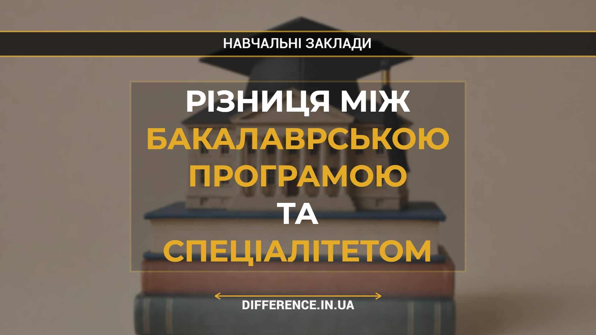 Різниця між бакалаврською програмою та спеціалітетом