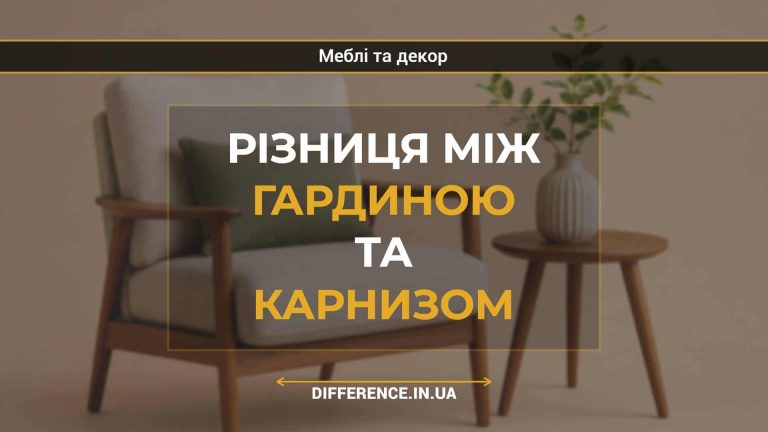Різниця між гардиною та карнизом