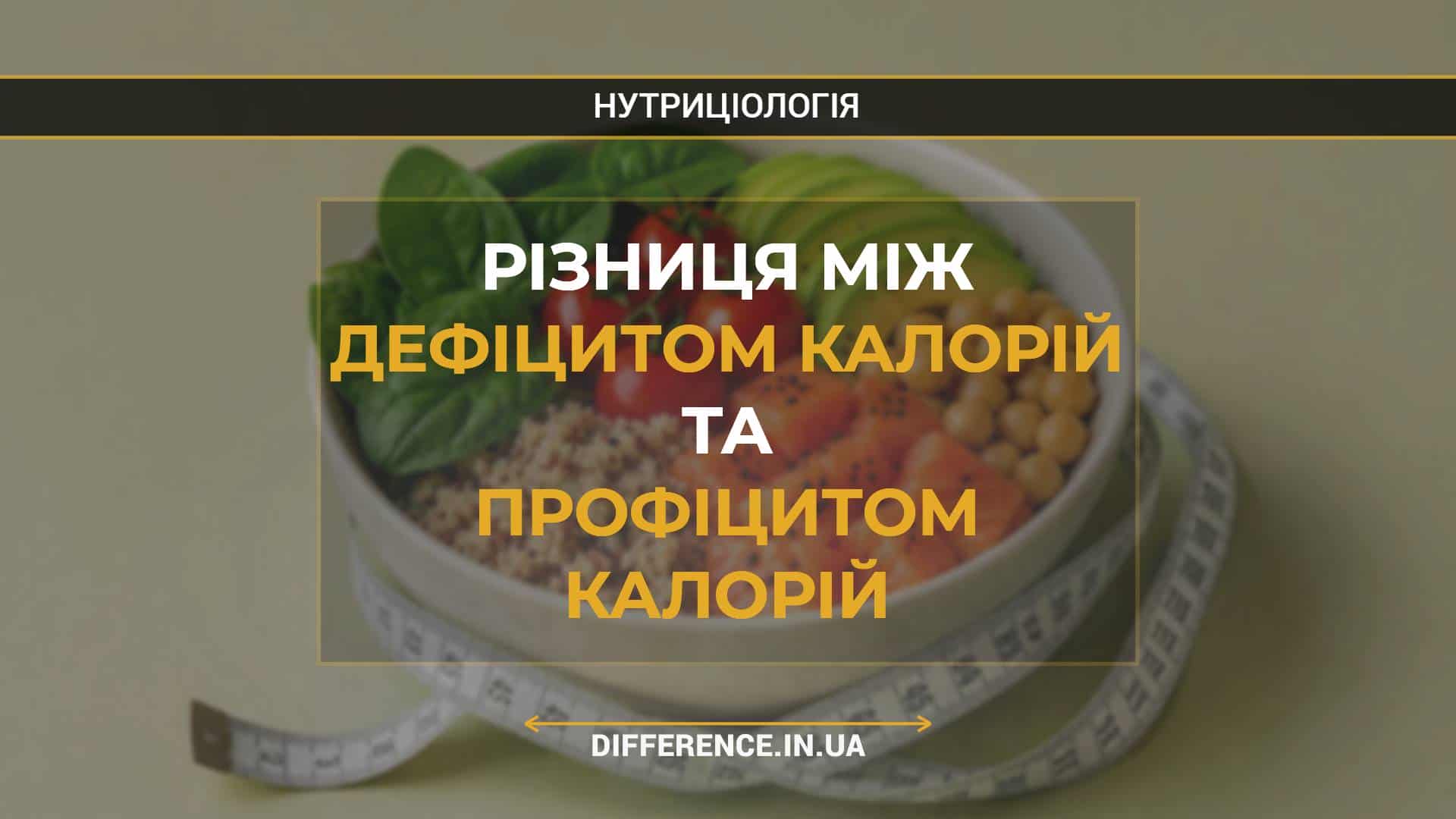 Різниця між дефіцитом калорій та профіцитом калорій