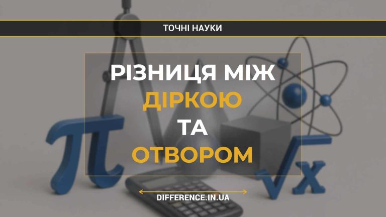 Різниця між діркою та отвором