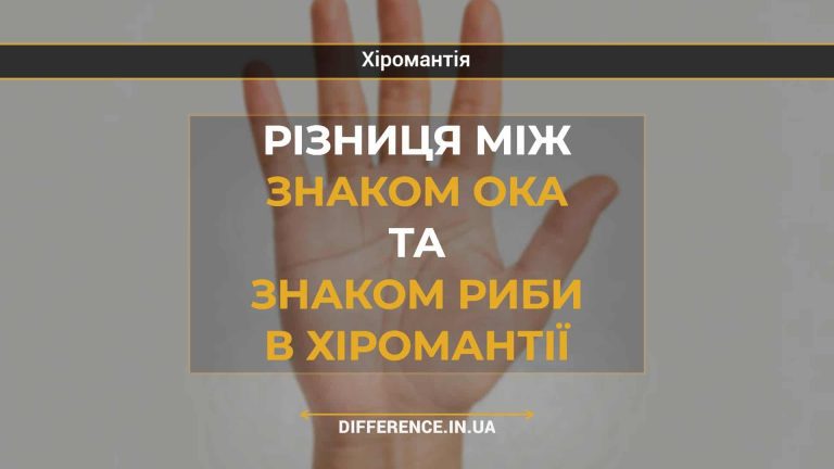 Різниця між знаком Ока та знаком Риби в хіромантії