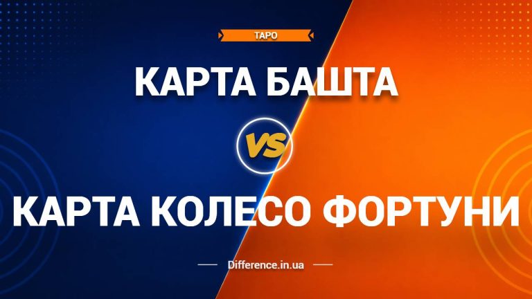 Різниця між картою Башта та картою Колесо Фортуни