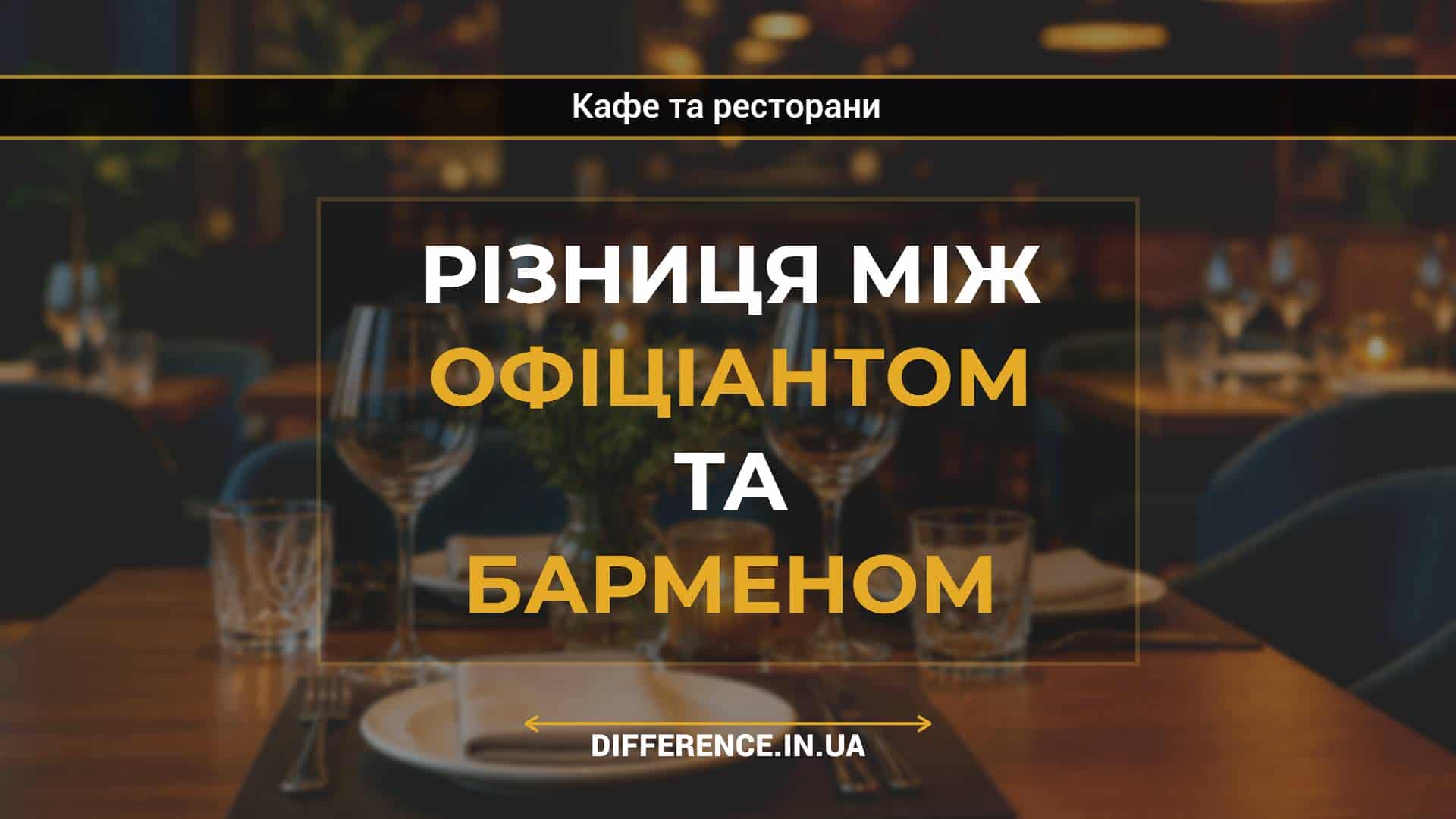 Різниця між офіціантом та барменом