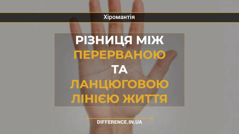 Різниця між перерваною та ланцюговою лінією Життя