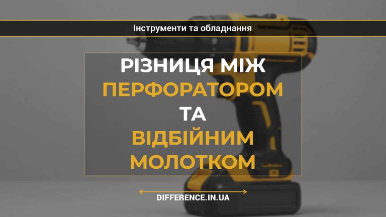 Різниця між перфоратором та відбійним молотком