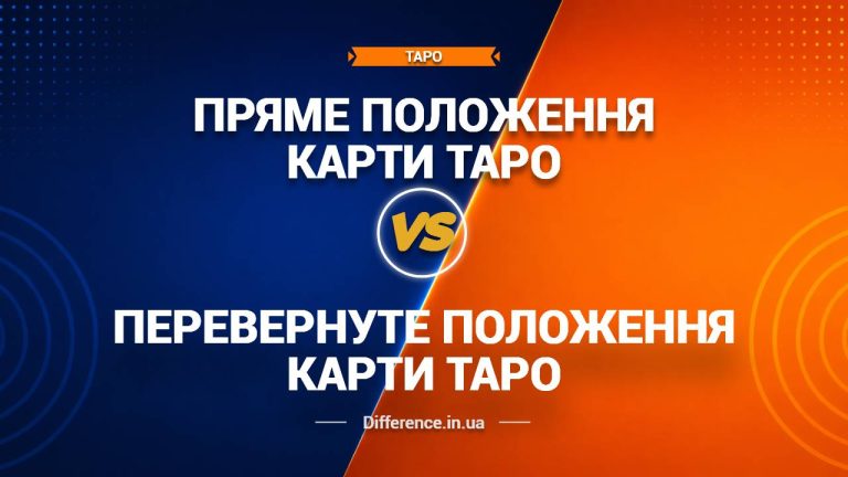 Різниця між прямим та перевернутим положенням карти таро