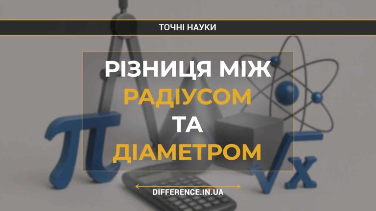 Різниця між радіусом та діаметром