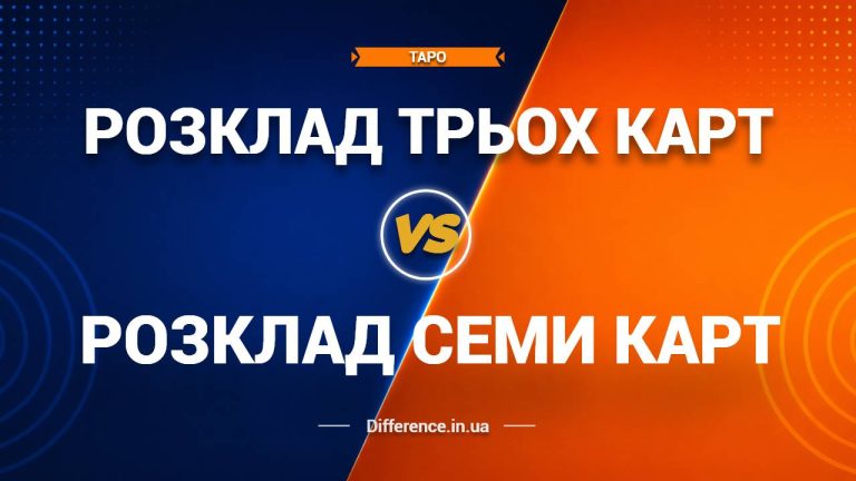 Різниця між розкладом трьох карт та розкладом семи карт