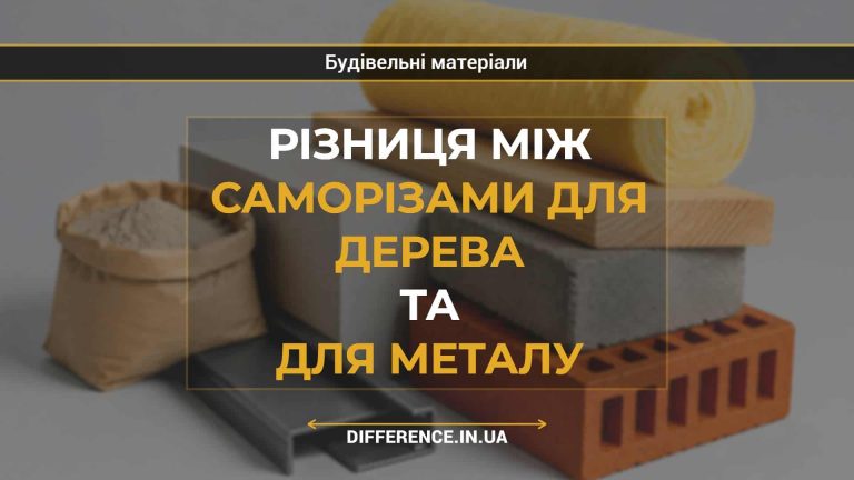 Різниця між саморізами для дерева та для металу