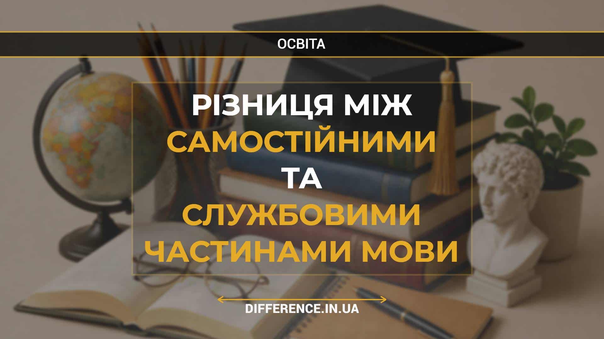 Різниця між самостійними та службовими частинами мови