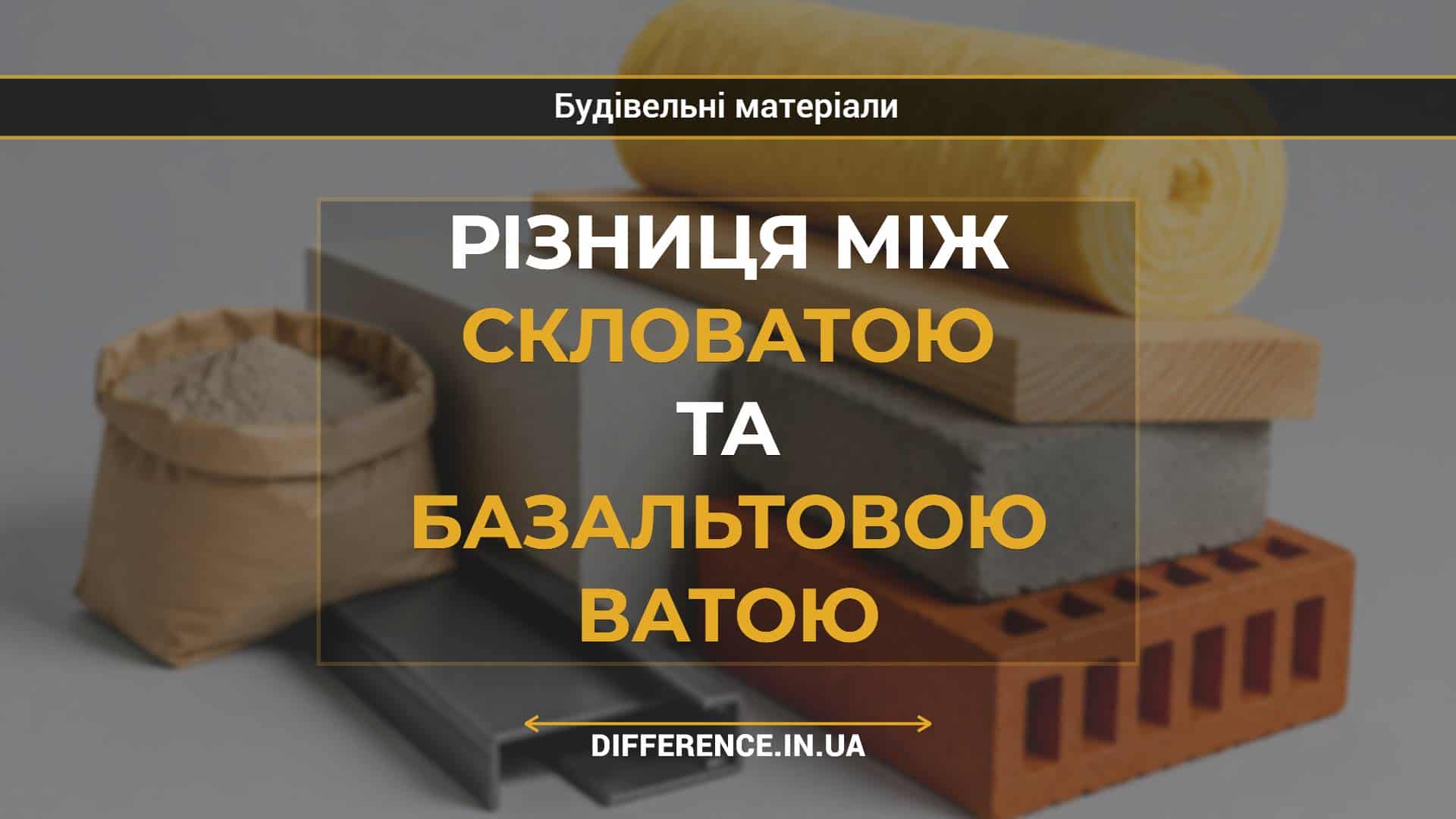Різниця між скловатою та базальтовою ватою