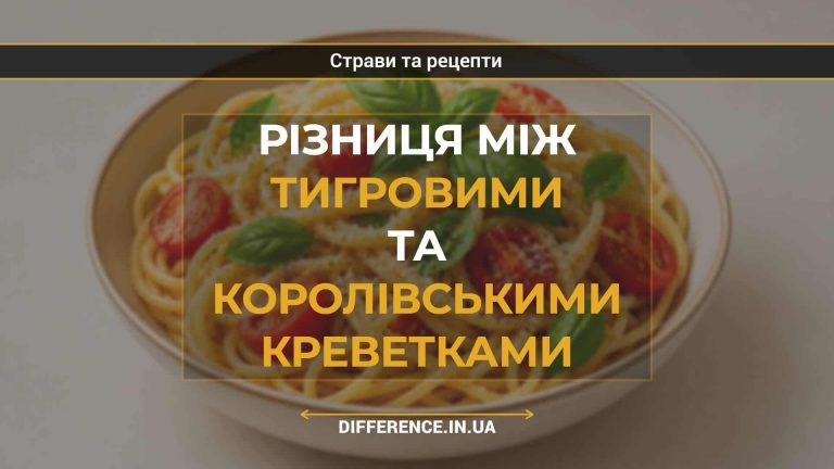 Різниця між тигровими та королівськими креветками